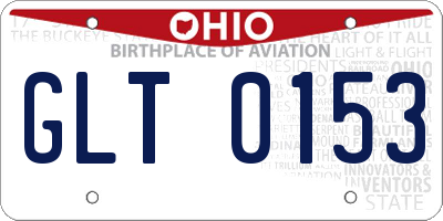 OH license plate GLT0153