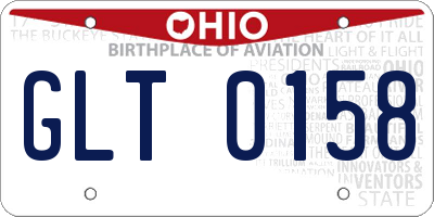 OH license plate GLT0158