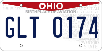 OH license plate GLT0174
