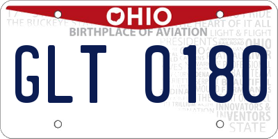 OH license plate GLT0180