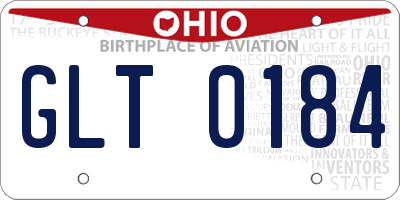 OH license plate GLT0184