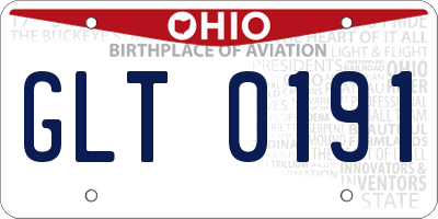 OH license plate GLT0191