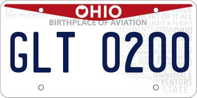 OH license plate GLT0200