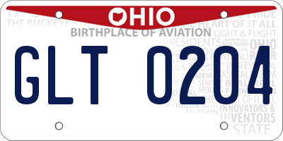 OH license plate GLT0204