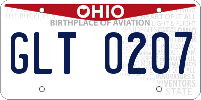 OH license plate GLT0207