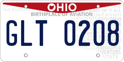 OH license plate GLT0208