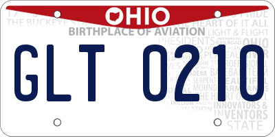 OH license plate GLT0210