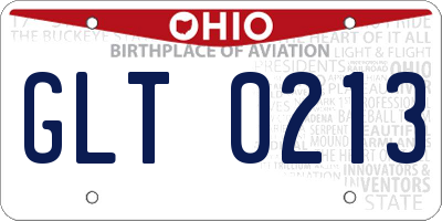 OH license plate GLT0213