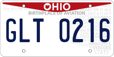 OH license plate GLT0216