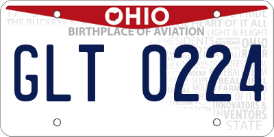 OH license plate GLT0224