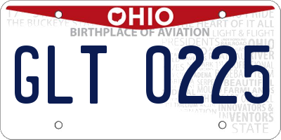 OH license plate GLT0225