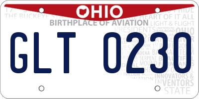 OH license plate GLT0230