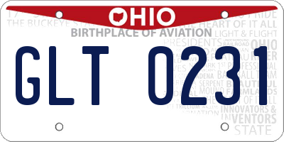 OH license plate GLT0231