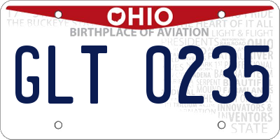 OH license plate GLT0235