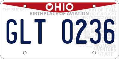 OH license plate GLT0236