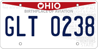 OH license plate GLT0238