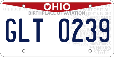 OH license plate GLT0239