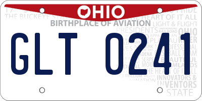 OH license plate GLT0241
