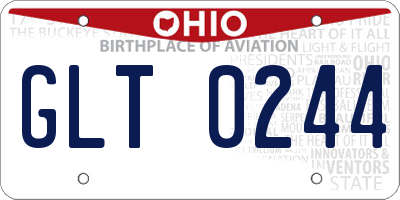 OH license plate GLT0244