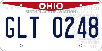 OH license plate GLT0248