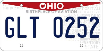 OH license plate GLT0252