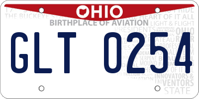 OH license plate GLT0254