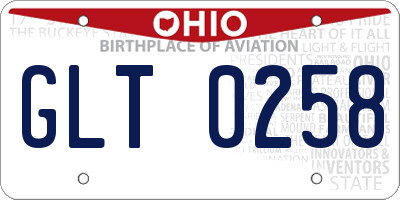 OH license plate GLT0258