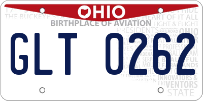 OH license plate GLT0262