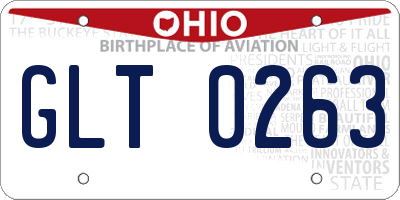 OH license plate GLT0263