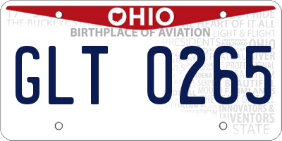 OH license plate GLT0265