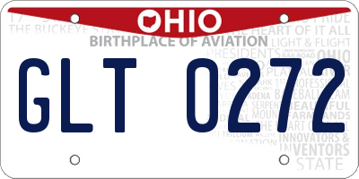 OH license plate GLT0272