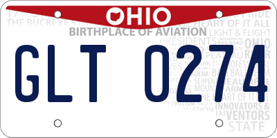 OH license plate GLT0274