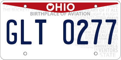 OH license plate GLT0277