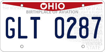 OH license plate GLT0287