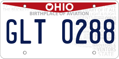 OH license plate GLT0288