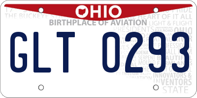 OH license plate GLT0293