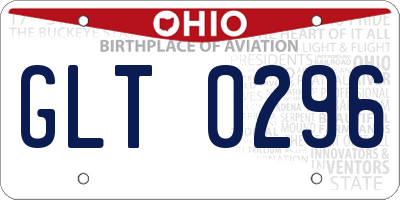 OH license plate GLT0296