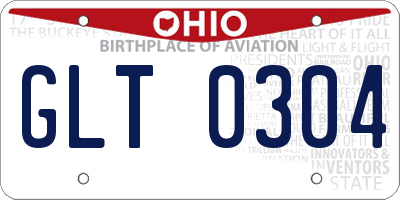 OH license plate GLT0304