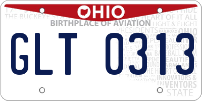 OH license plate GLT0313