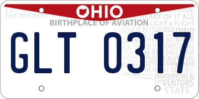 OH license plate GLT0317
