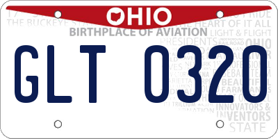 OH license plate GLT0320