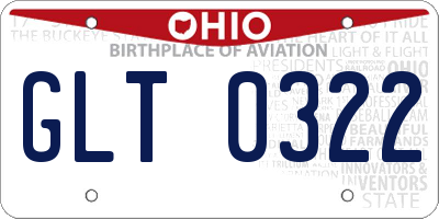 OH license plate GLT0322