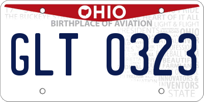 OH license plate GLT0323