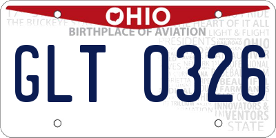 OH license plate GLT0326