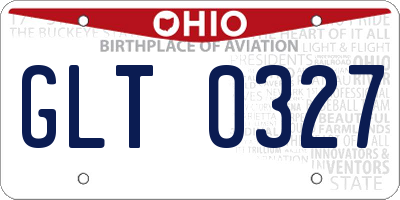 OH license plate GLT0327