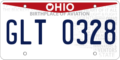 OH license plate GLT0328
