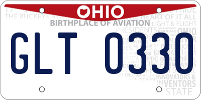 OH license plate GLT0330