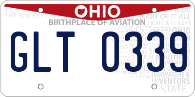 OH license plate GLT0339