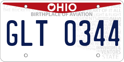 OH license plate GLT0344