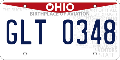 OH license plate GLT0348